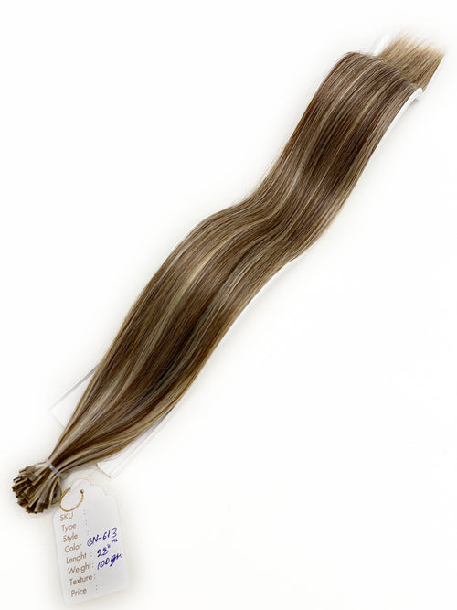 Keratin Tip Hair Extensions Human Hair Color #6N - #613  HIGHLIGHT