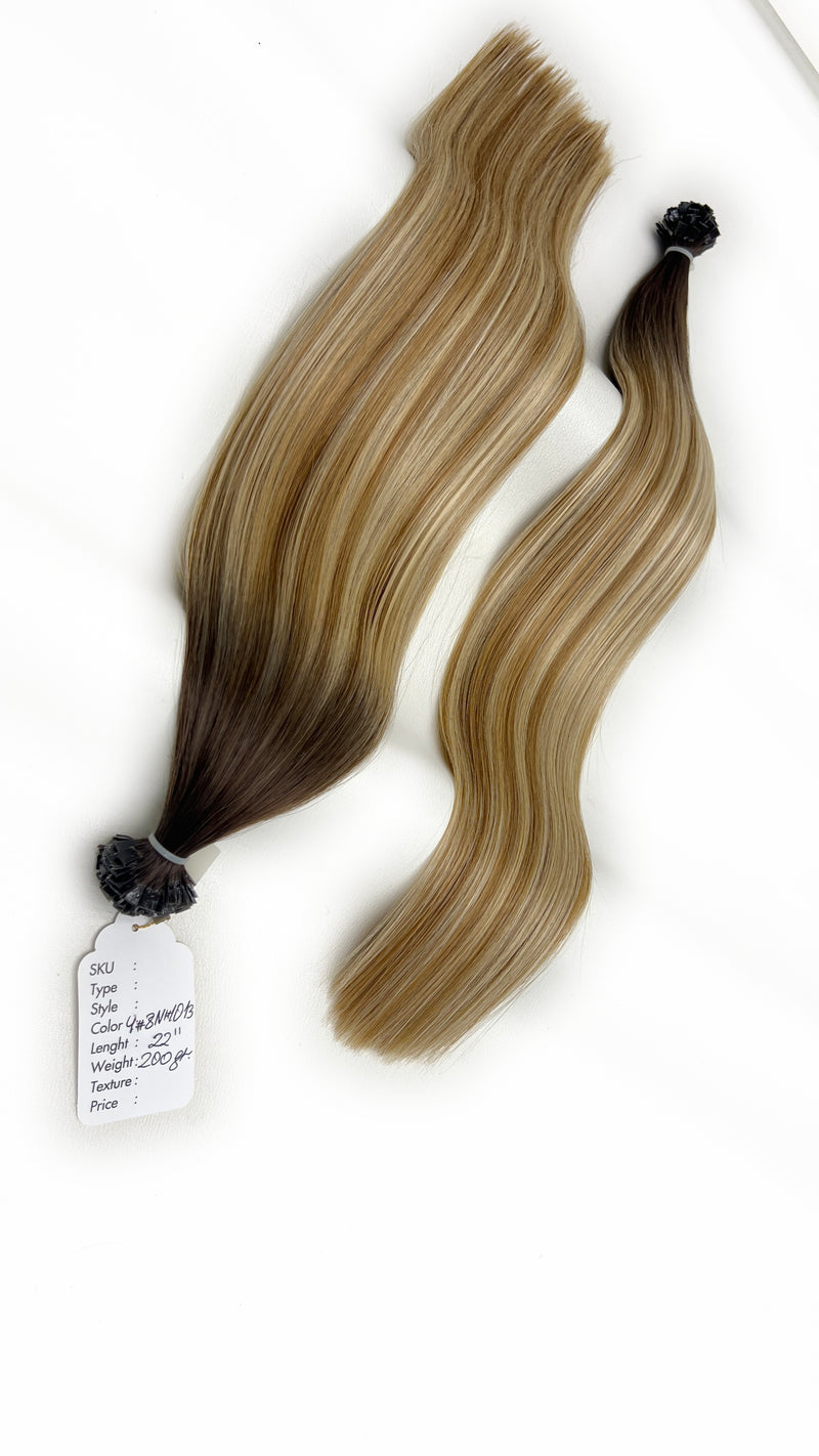 Flat Keratin Tip Hair Extensions Human Hair Color #4 - #8N - #1013 OMBRÉ & BALAYAGE