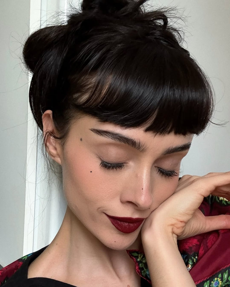 Long Clip in Bangs Human Hair #1B NATUREL BLACK