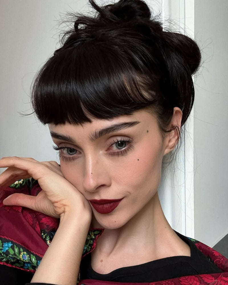 Long Clip in Bangs Human Hair #1B NATUREL BLACK