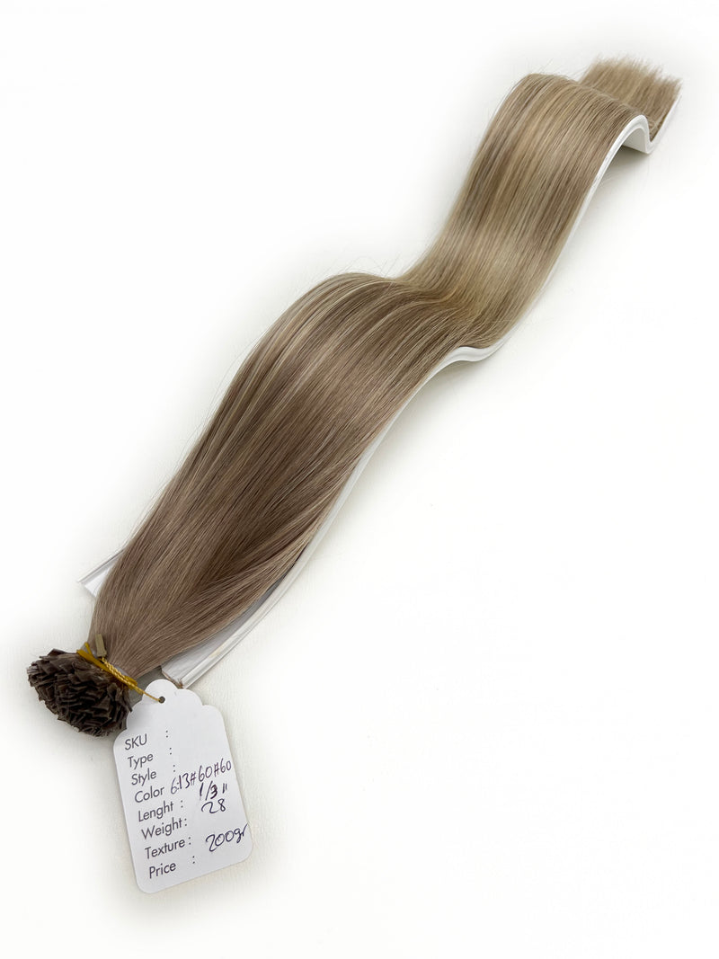 Keratin Tip Hair Extensions Human Hair Color #631-#60-#60-1/3 LOS ANGELES-OMBRÉ-BALAYAGE 