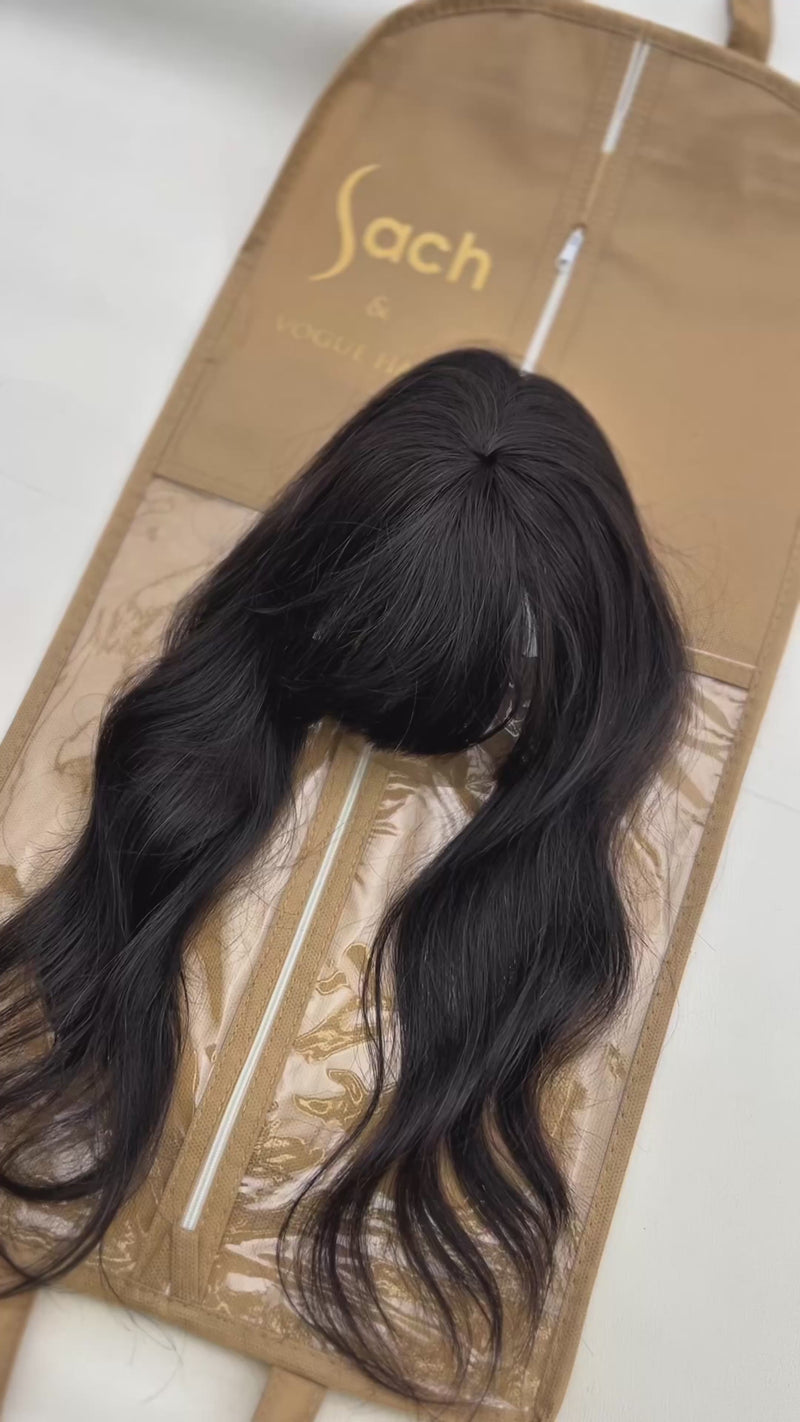 Long Clip in Bangs Human Hair #1B NATUREL BLACK