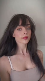 Long Clip in Bangs Human Hair #1B NATUREL BLACK