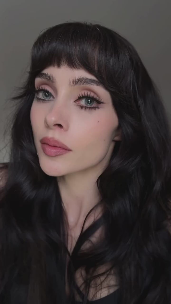 Long Clip in Bangs Human Hair #1B NATUREL BLACK