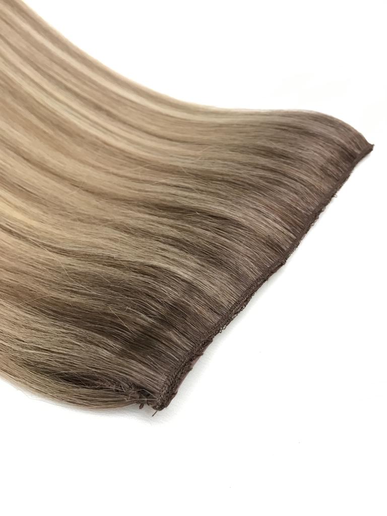 3 Pcs Clip in Hair Extensions #5A - #7A -#60 - COPACABANA BEACH - OMBRÉ  & HIGHLIGHT
