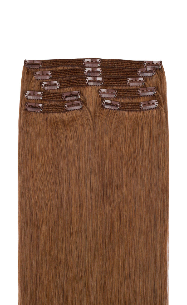 Golden Brown Color 12 Clip In Hair Extensions