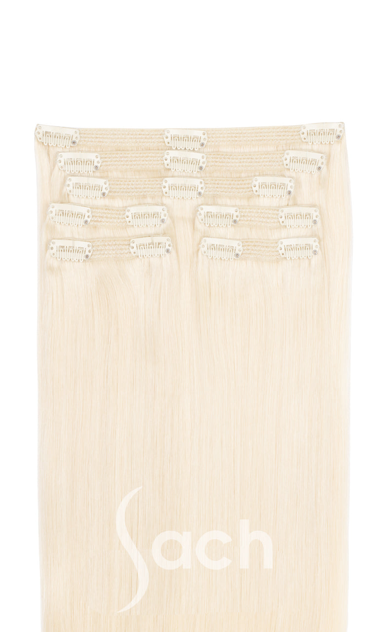 Clip In Hair Extensions Vanilla Creme Blonde Color 60