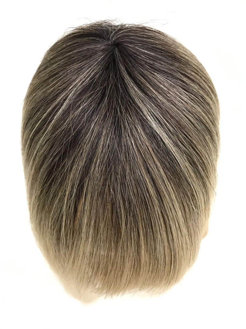 Long Clip In Bangs Fringe Human Hair Color  #1B-613 Polynesian Pearls Ombré