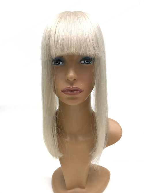 Long Clip in Bangs Human Hair #61 Icy Ash Blonde