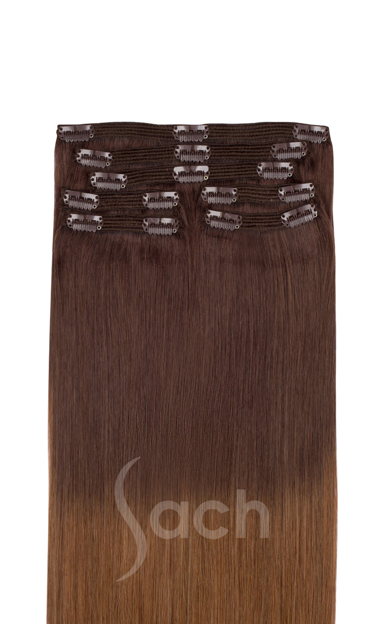 Ombre #4-7 Cocoa Sombré Blend Clip In Hair Extensions