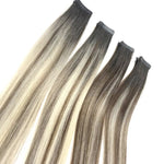 Ombre Balayage Tape In Hair Extensions 1B/18 Ash Blonde Piano Color