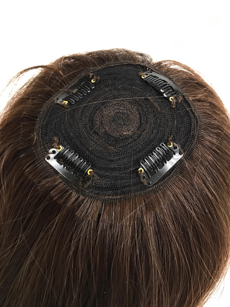 Short Clip In Bangs Fringe Human Hair Color #5N Light Brown