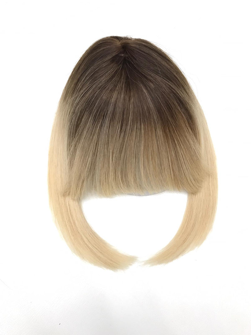 Short Clip In Bangs Fringe Human Hair Color #5.1 - #613 Ombré