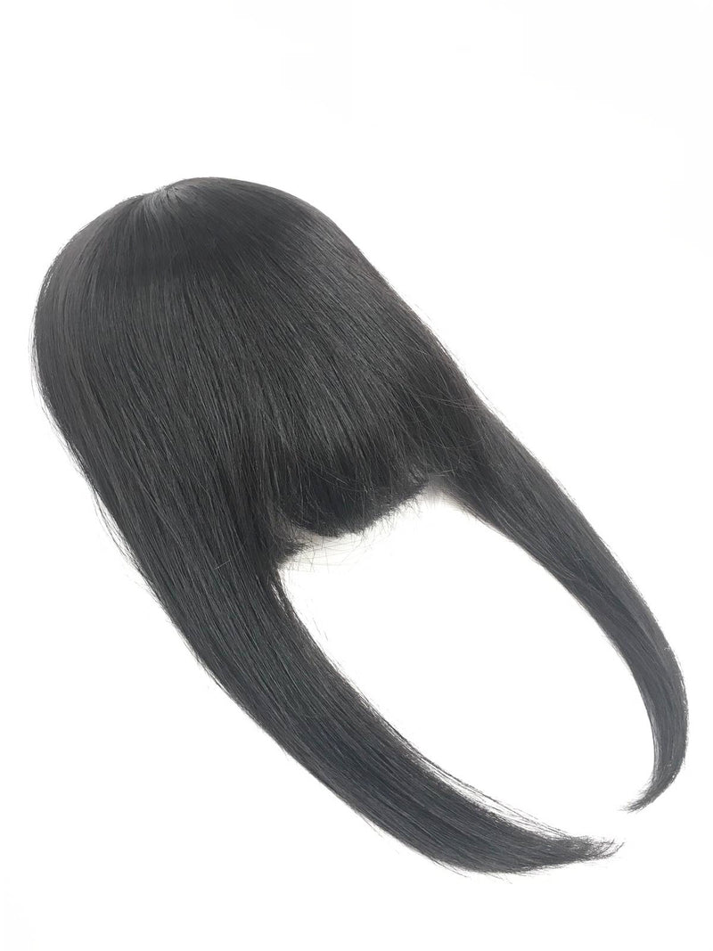 Short Clip In Bangs Fringe Human Hair Color #1B Natural Black