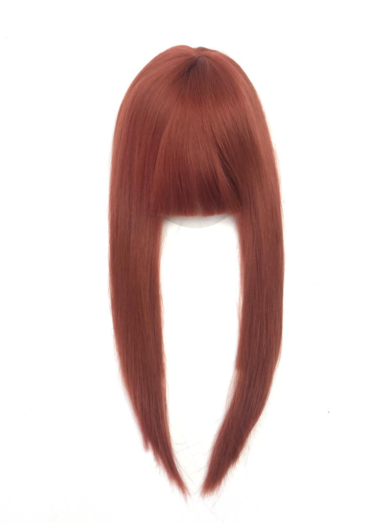 Short Clip In Bangs Fringe Human Hair Color  #33 Dark Auburn