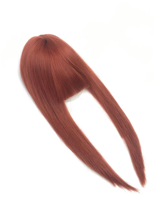 Short Clip In Bangs Fringe Human Hair Color  #33 Dark Auburn