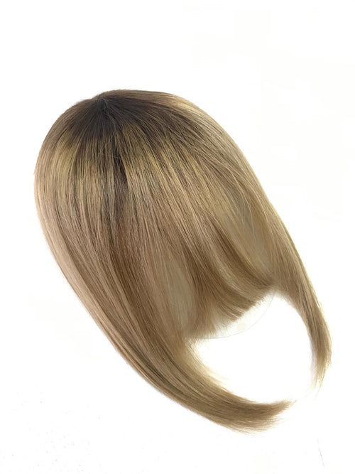 Short Clip In Bangs Fringe Human Hair Color  #4 - #12 Ombré