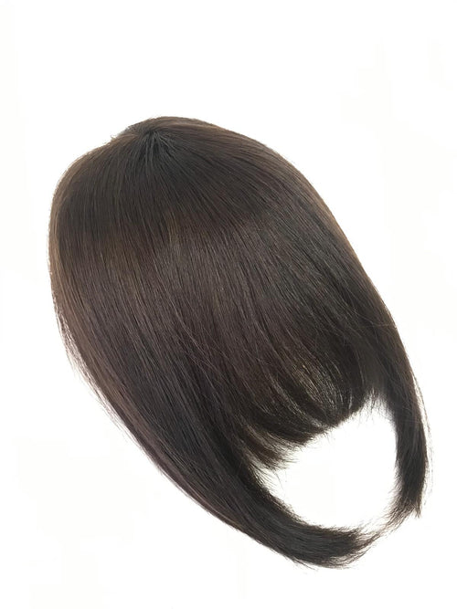 Short Clip In Bangs Fringe Human Hair Color  #4 Chocolate Brown