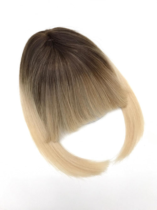 Short Clip In Bangs Fringe Human Hair Color #5.1 - #613 Ombré