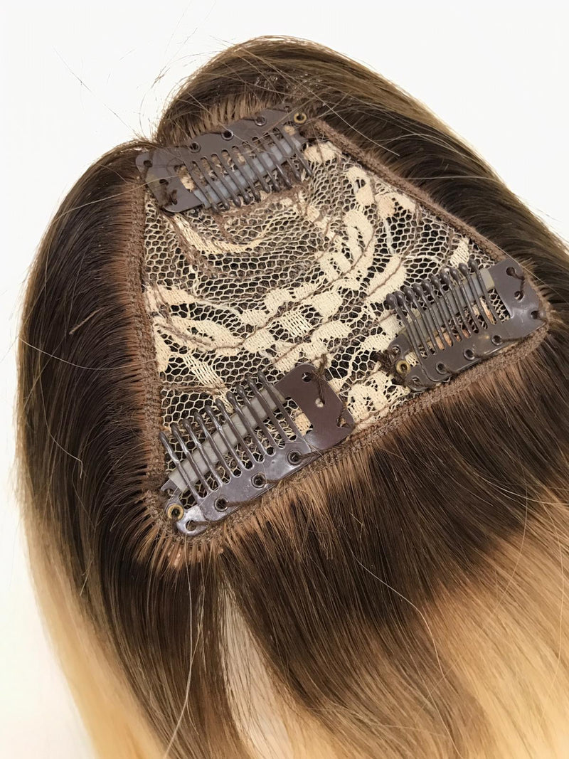 Short Clip In Bangs Fringe Human Hair Color #5.1 - #613 Ombré