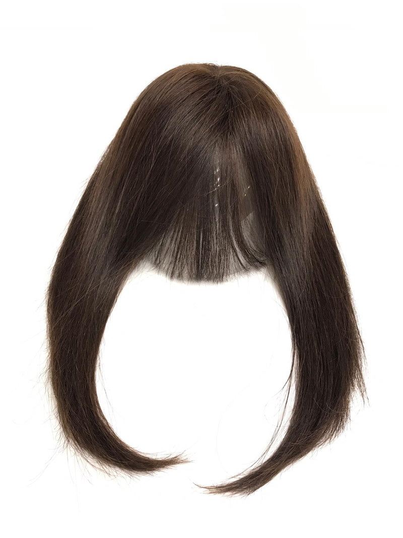 Short Clip In Bangs Fringe Human Hair Color #5N Light Brown