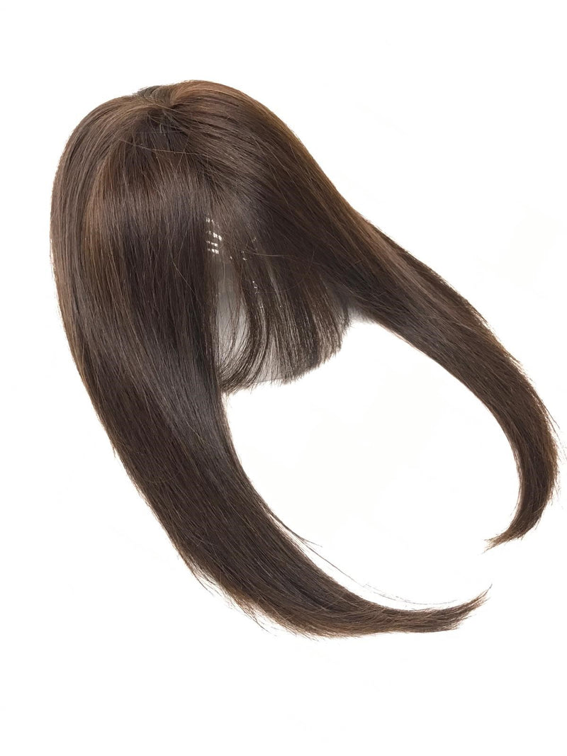 Short Clip In Bangs Fringe Human Hair Color #5N Light Brown