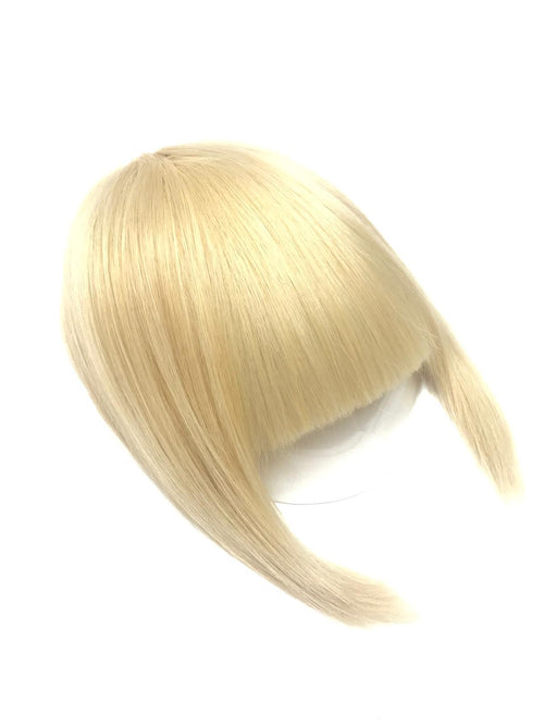 Short Clip In Bangs Fringe Human Hair Color #613 Beach Blonde