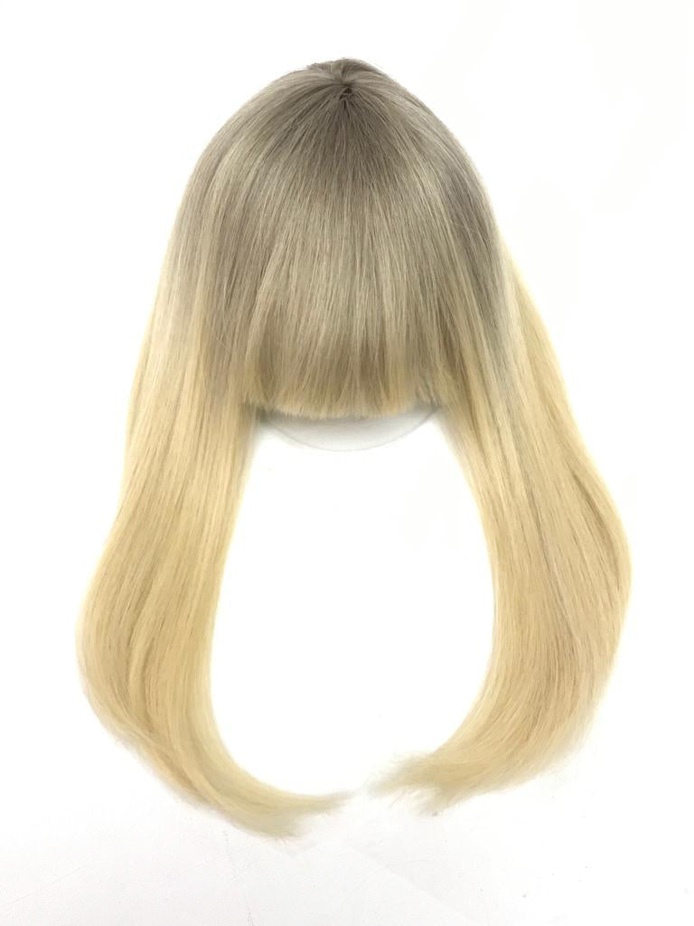 Short Clip In Bangs Fringe Human Hair Color #801 - #613 Hawaiian Coconut Ombré