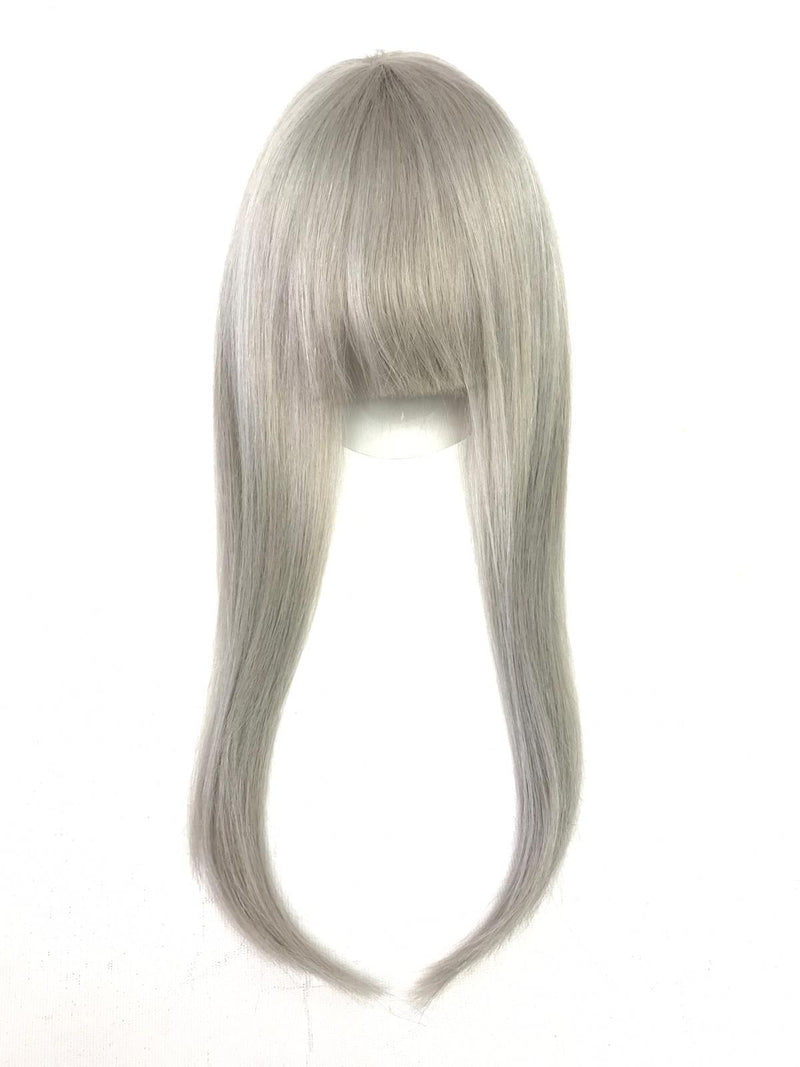 Short Clip In Bangs Fringe Human Hair Color #Grey