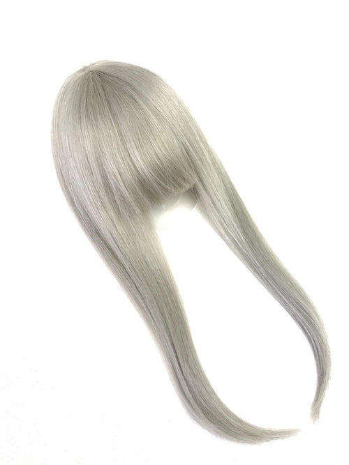 Short Clip In Bangs Fringe Human Hair Color #Grey