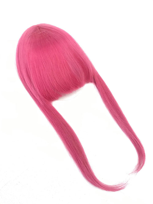 Short Clip In Bangs Fringe Human Hair Color  #Light Lilac