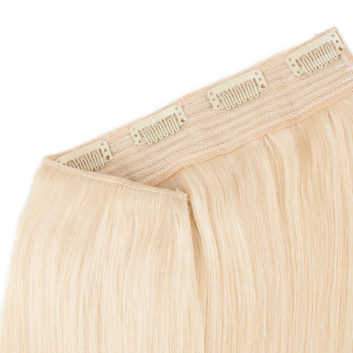 Thick One Piece 3/4 Full Head Clip in Hair Extensions Color #60 Vanill ...
