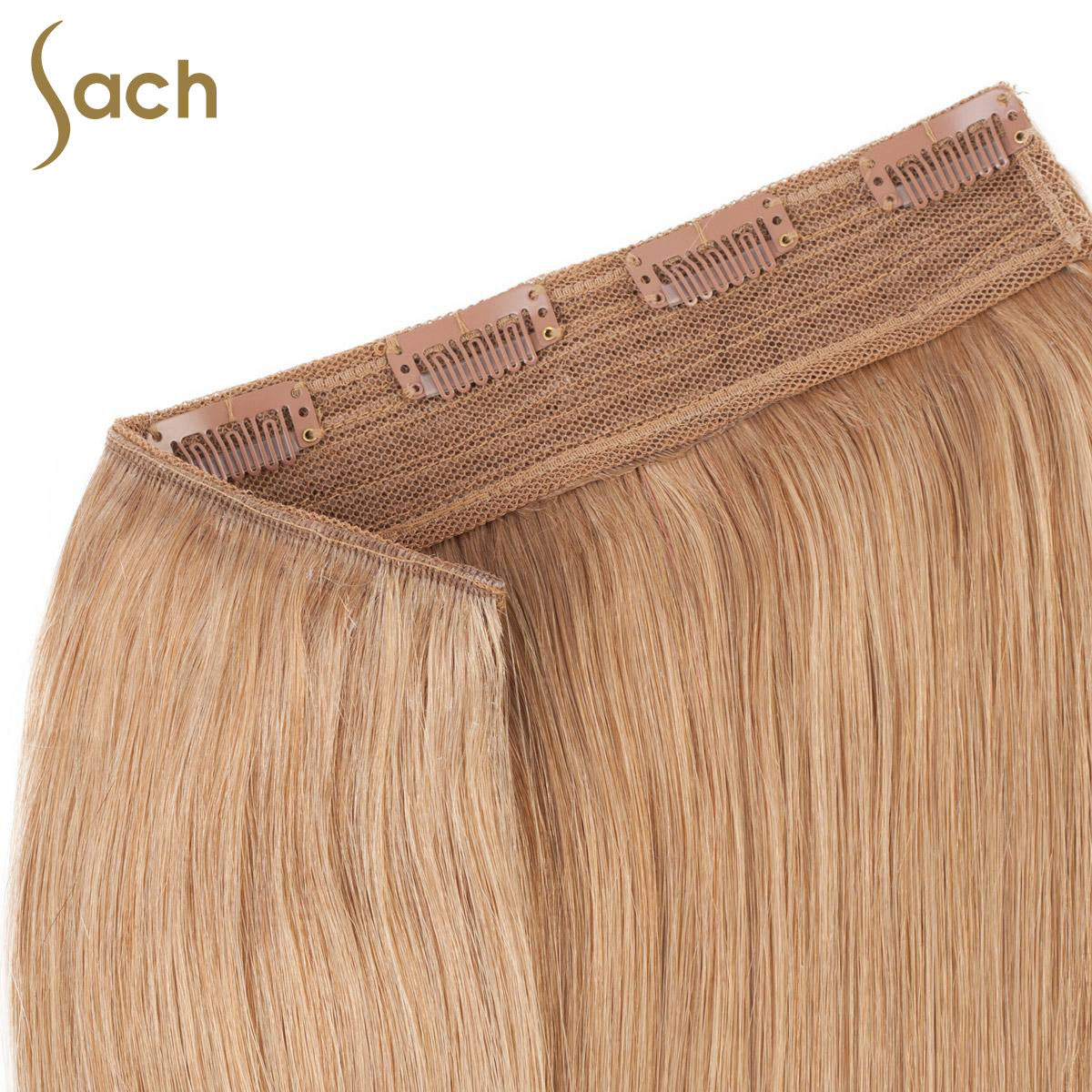 Thick One Piece 3/4 Full Head Clip in Hair Extensions Color #18 Honey ...