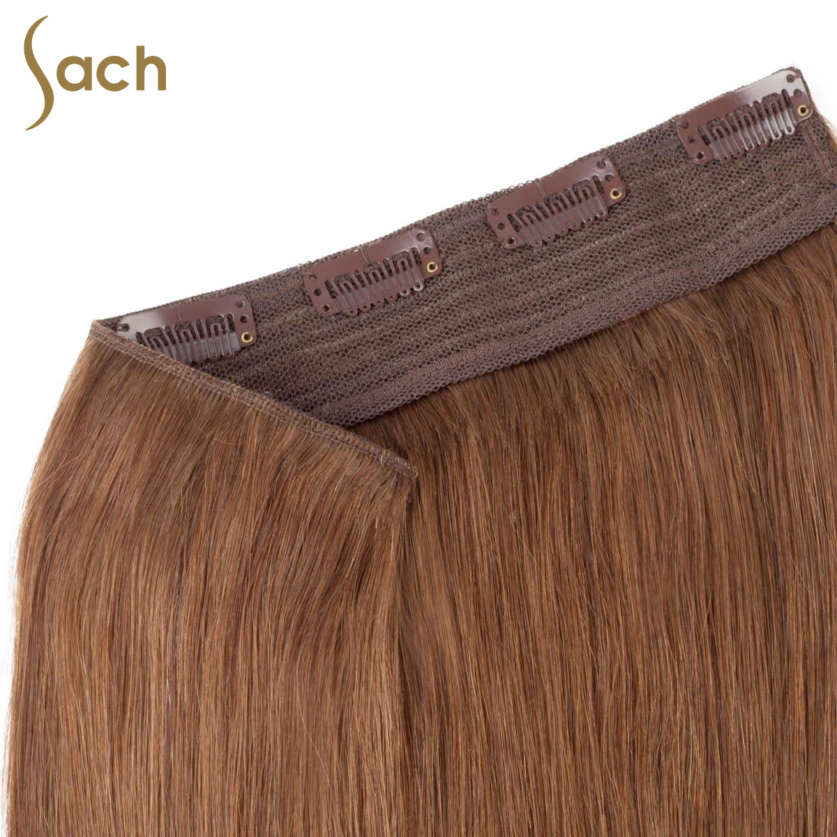Thick One Piece 3/4 Full Head Clip in Hair Extensions Color #6 Chestnu ...