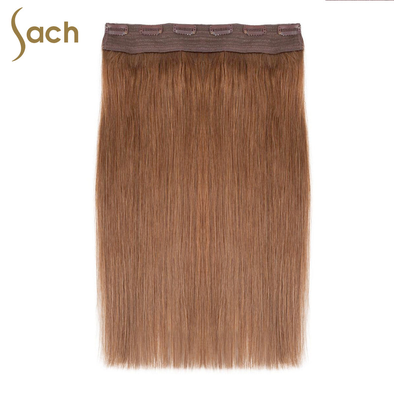 Thick One Piece 3/4 Full Head Clip in Hair Extensions Color #6 Chestnut Brown