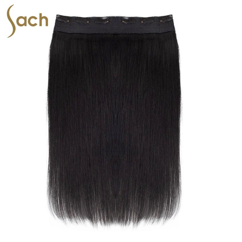 Thick One Piece 3/4 Full Head Clip in Hair Extensions Color #1 Jet Black