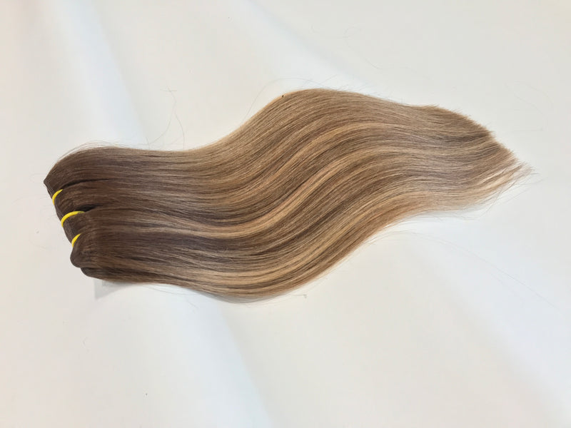 Weft Hair Extensions Human Hair Color #6 -#10 #16 Tree Tone Ombré Balayage