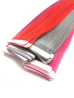 colorful tape in hair extensions