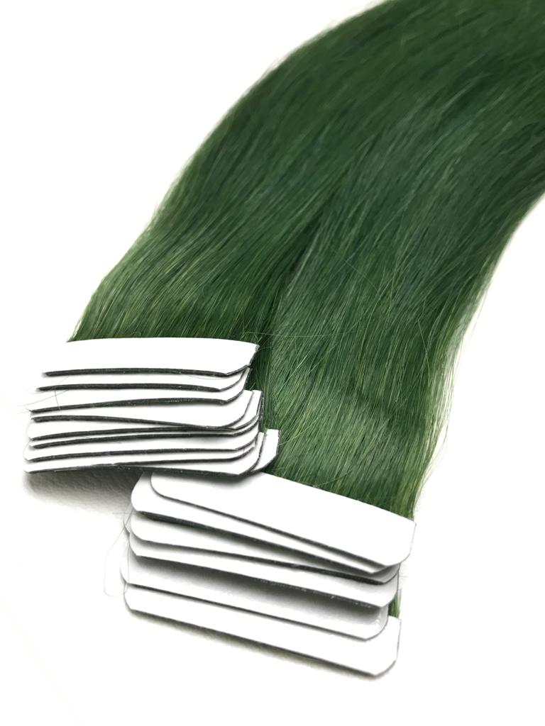 Tape in Hair Extensions Color Green