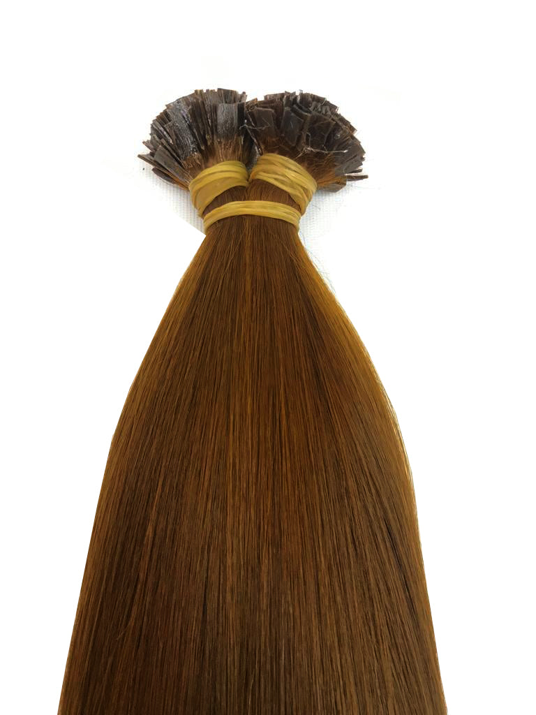 Keratin Tip Hair Extensions Human Hair Color #6 Chestnut Brown