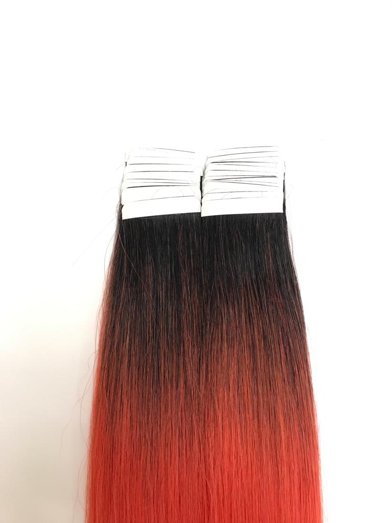siyah-kırmızı-ombre-bant-kaynak-saç