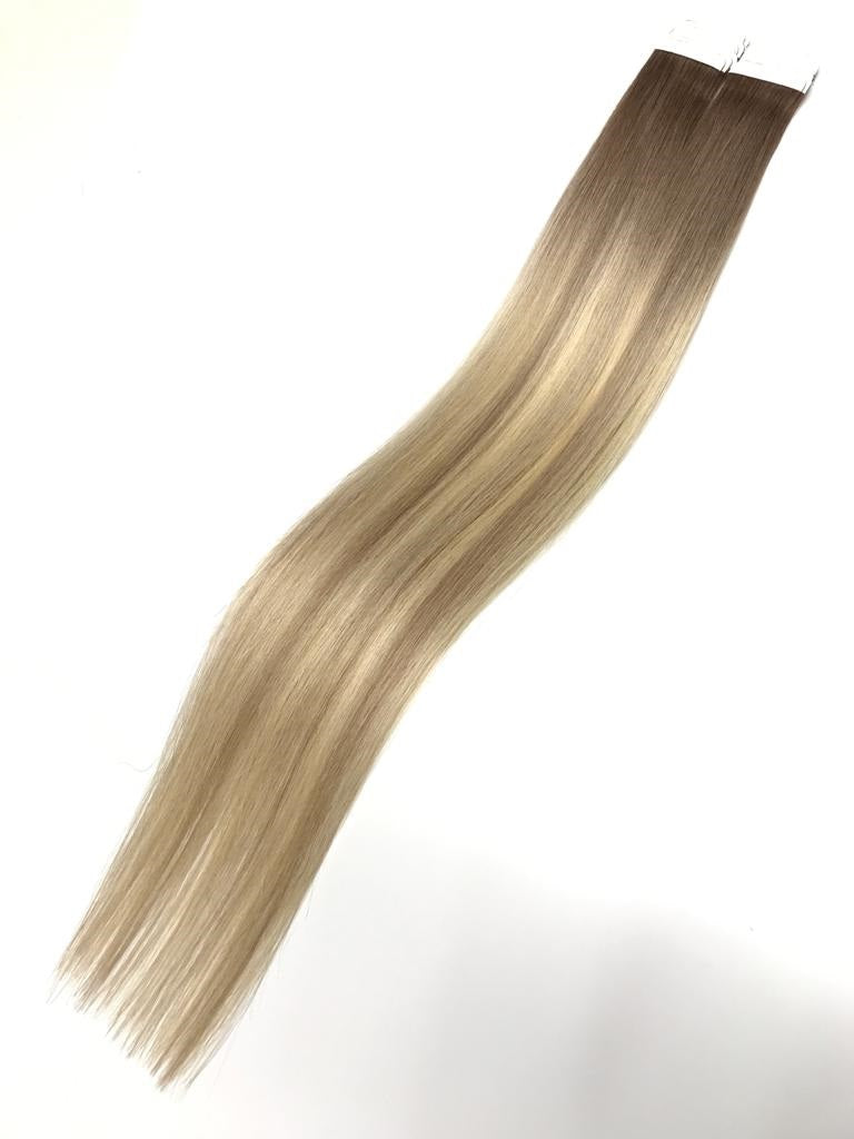 Tape in Hair Extensions Color #6A-801-60 Baby Blonde Ombre