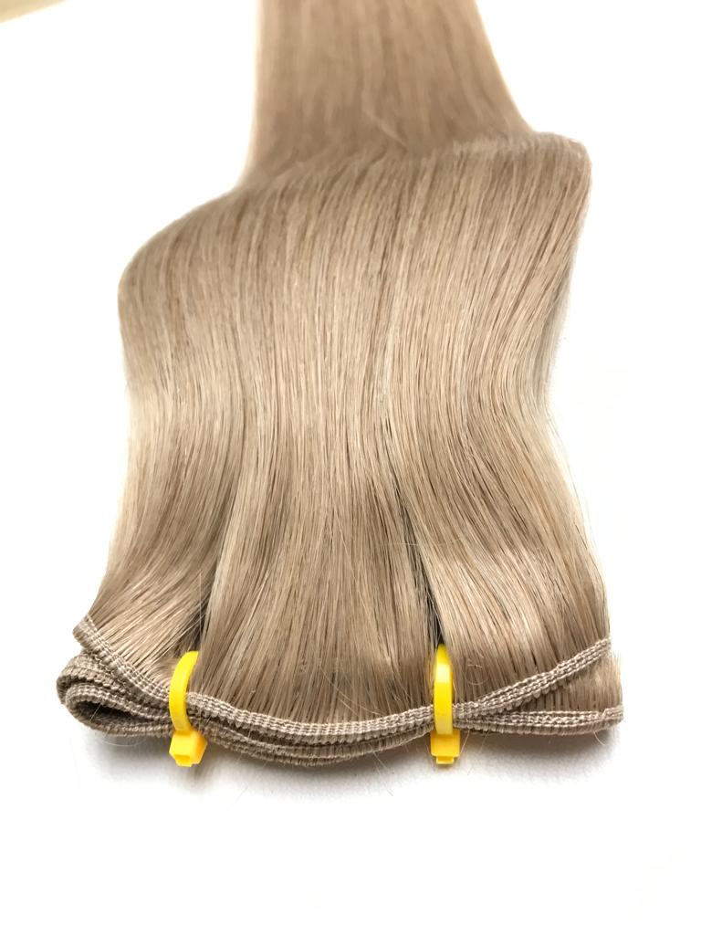 Weft Hair Extensions Human Hair #8A Slavic Ash Blonde